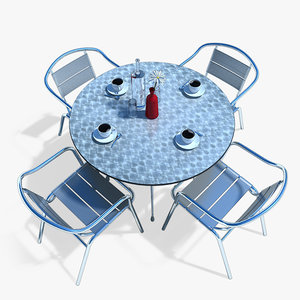 3d cafe table model
