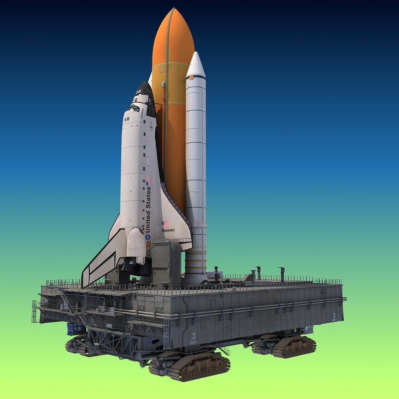 nasa crawler launch space shuttle 3d model