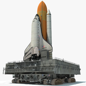 nasa crawler launch space shuttle 3d model