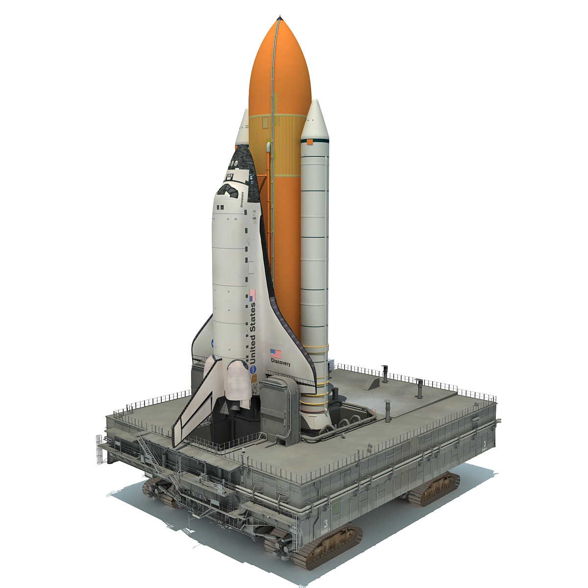 nasa crawler launch space shuttle 3d model