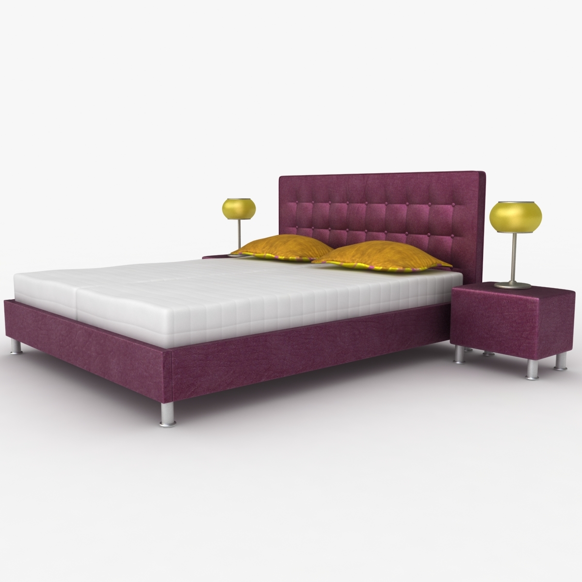 3d model lady adjustable bed purple