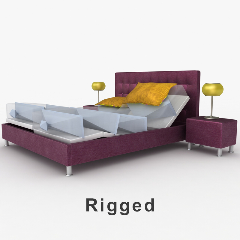 3d model lady adjustable bed purple