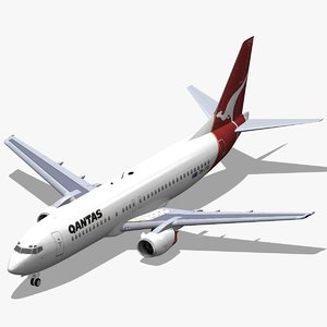 3d model b 737-400 qantas