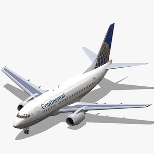 3ds max b 737-500 continental airlines