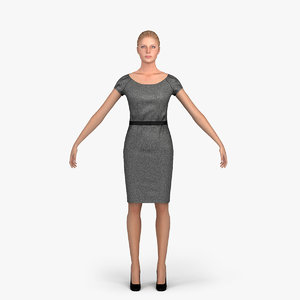 woman character people rigged 3d model