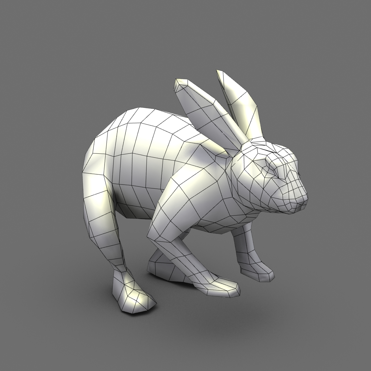 rabbit polygons 3d model