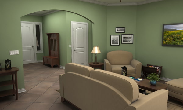 3d house interior exterior model