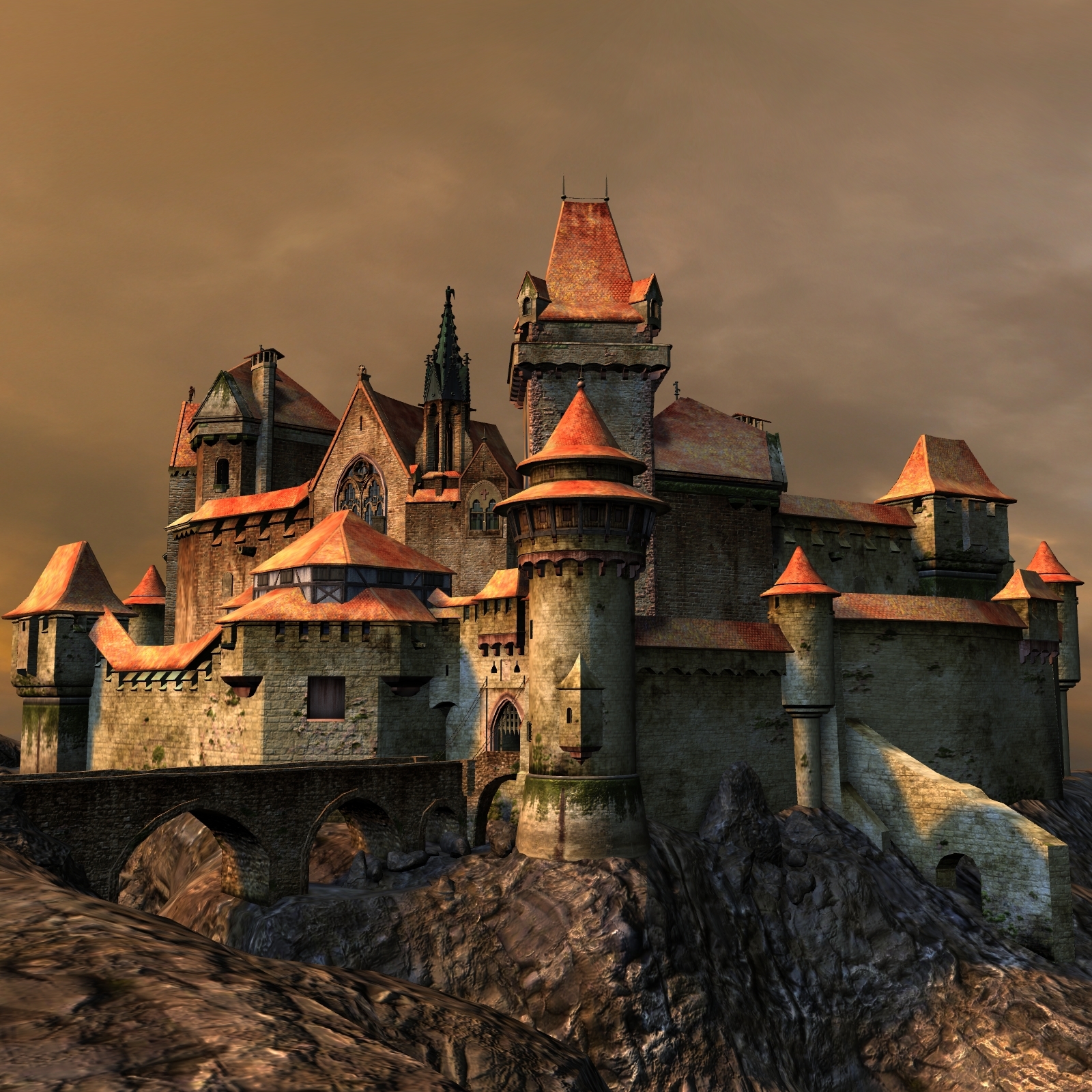 中世纪堡垒,城堡,城堡3d模型