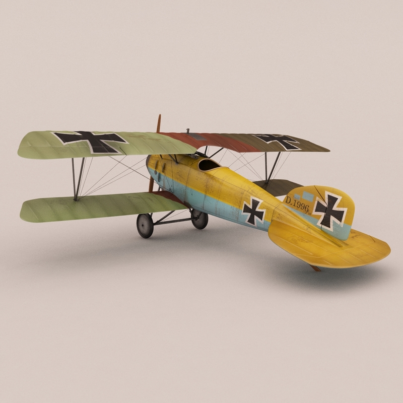 ww1 albatros diii fighter aircraft 3d model