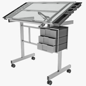 vision station glass drafting table 3ds