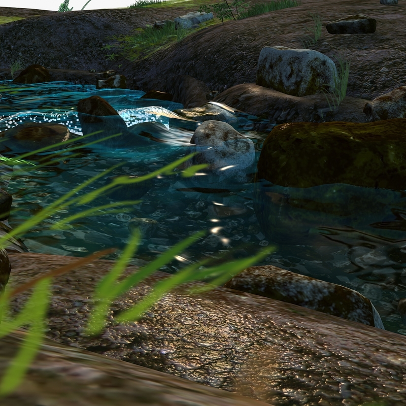 stream water animation 3d max