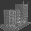 3d model city block