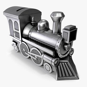 3ds max money-box steam locomotive