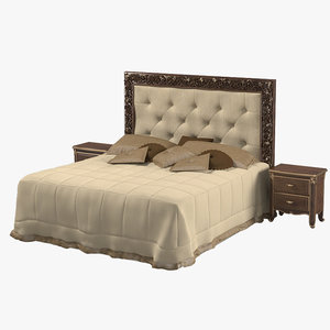 savio firmino classic bed nightstand 3d model