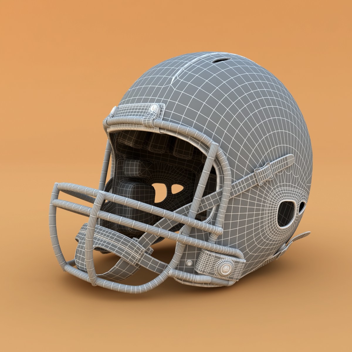 3d model riddell football helmet