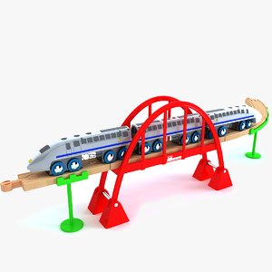 3d model kids train toy set