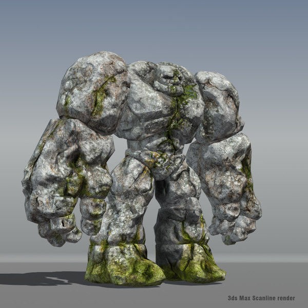 3d Golem Character Rocks Model