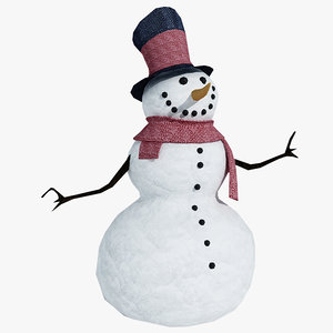 realistic snowman 3d model