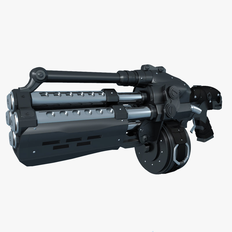 3d obj gun gears war grenade launcher
