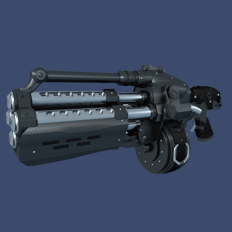 3d obj gun gears war grenade launcher