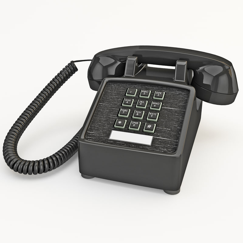 3d 3ds Traditional Retro Corded Phone Traditional Retro Desk Corded Phone 2
