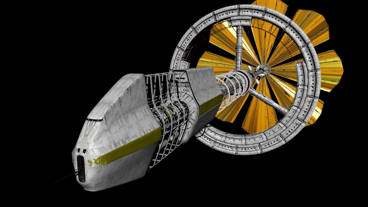 3d concept solar sail ship