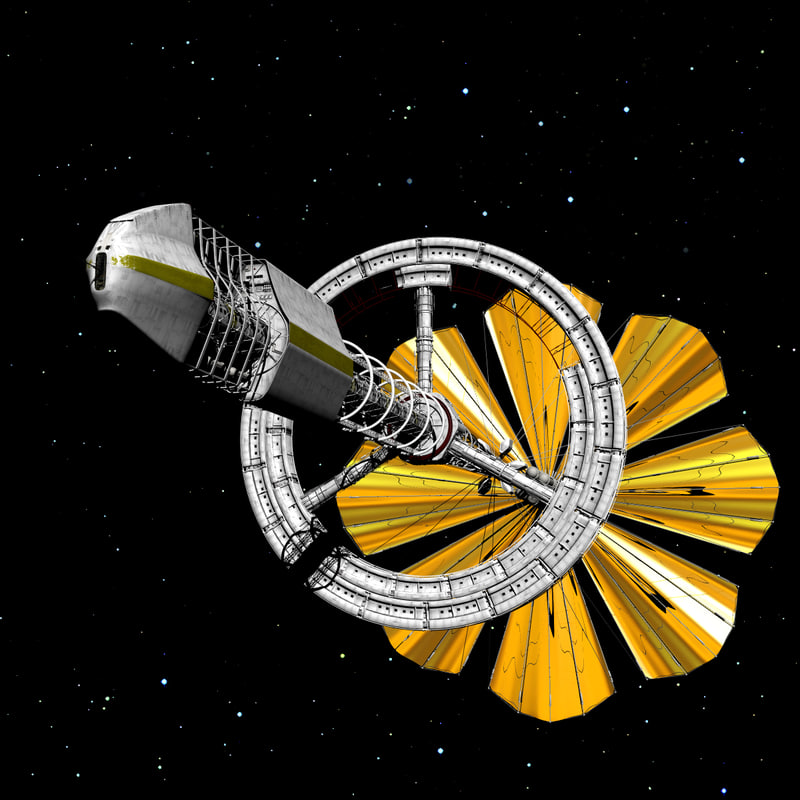 3d concept solar sail ship