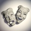 3d masks tragedy comedy model