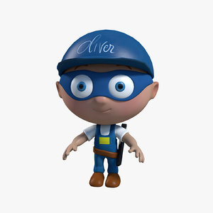 3ds max plumber cartoon rigged character