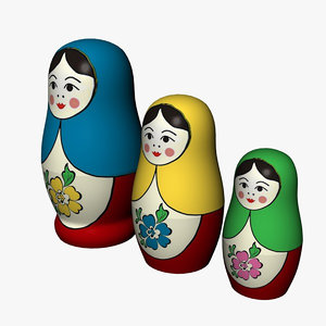 3d model russian nested dolls
