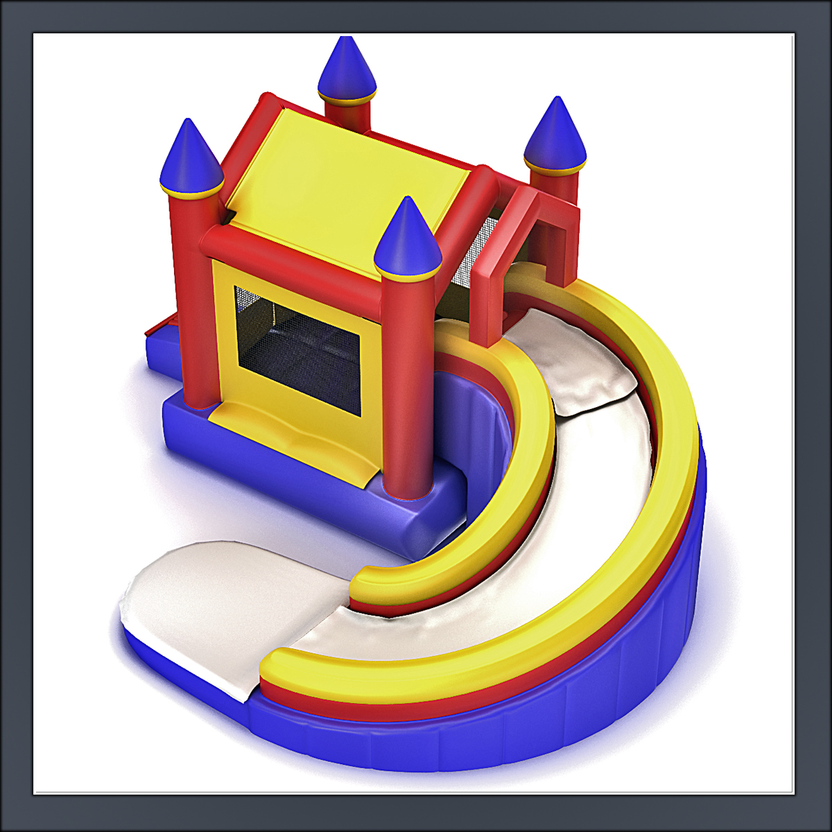 inflatable castle 3d obj