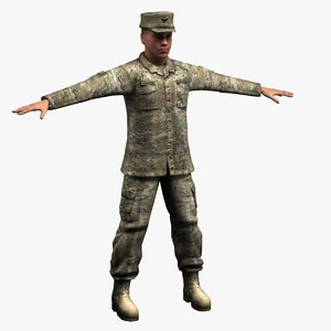 army soldier multicam 3d max