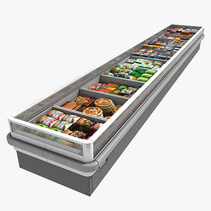 3d model supermarket refrigerator