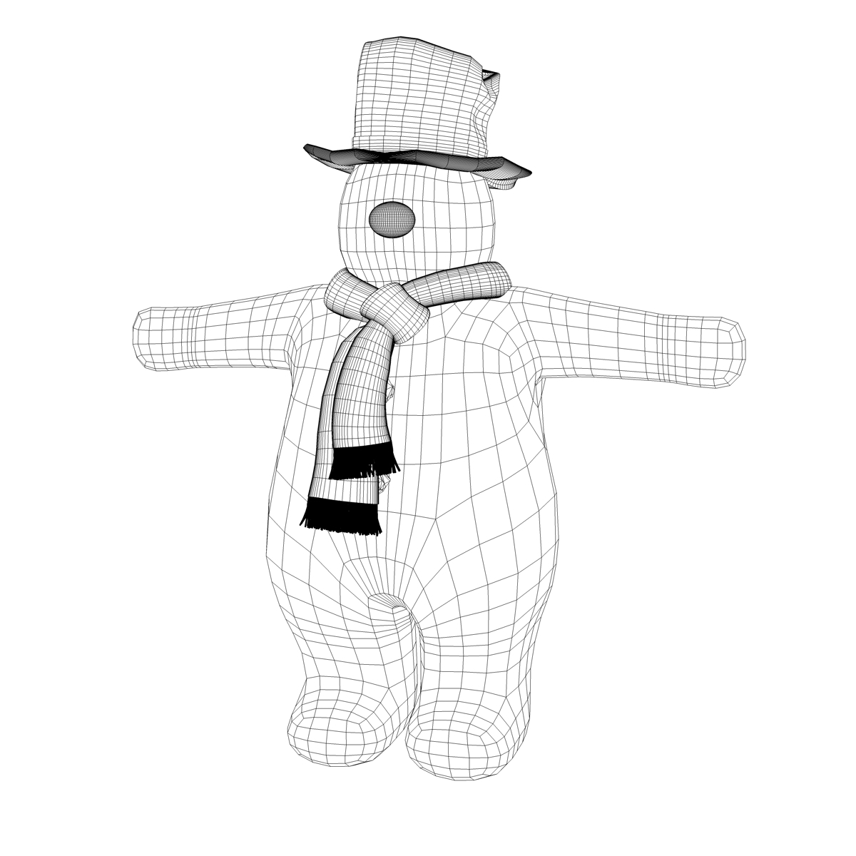 snowman christmas hat 3d model