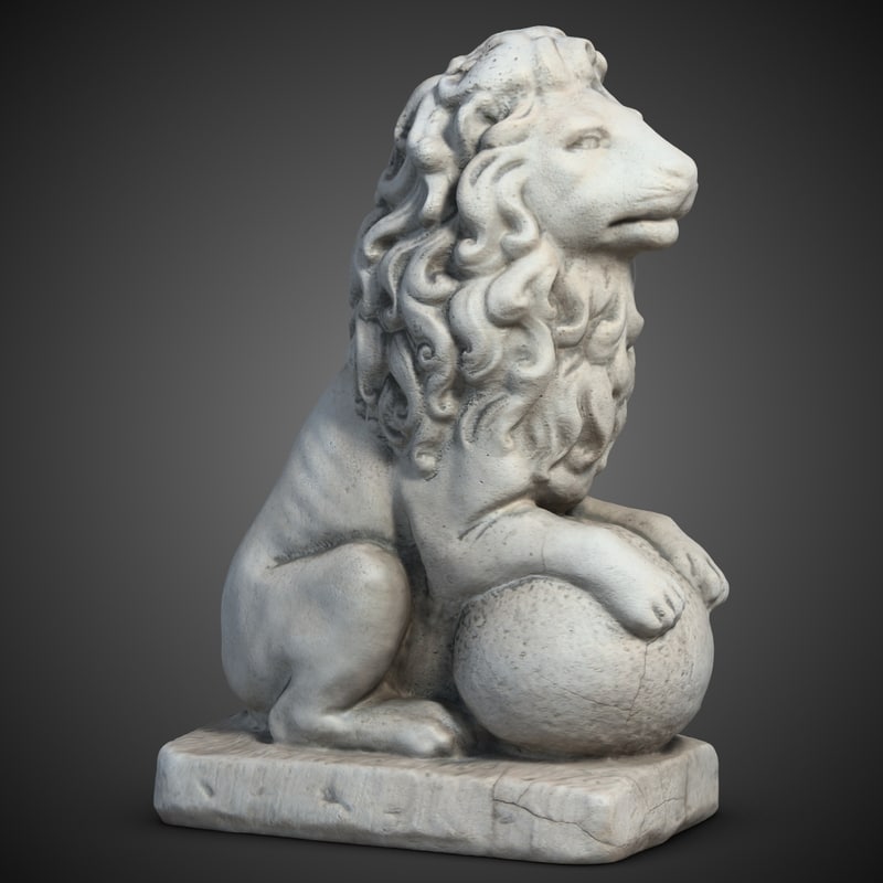 stone lion sculpture 3 3d max