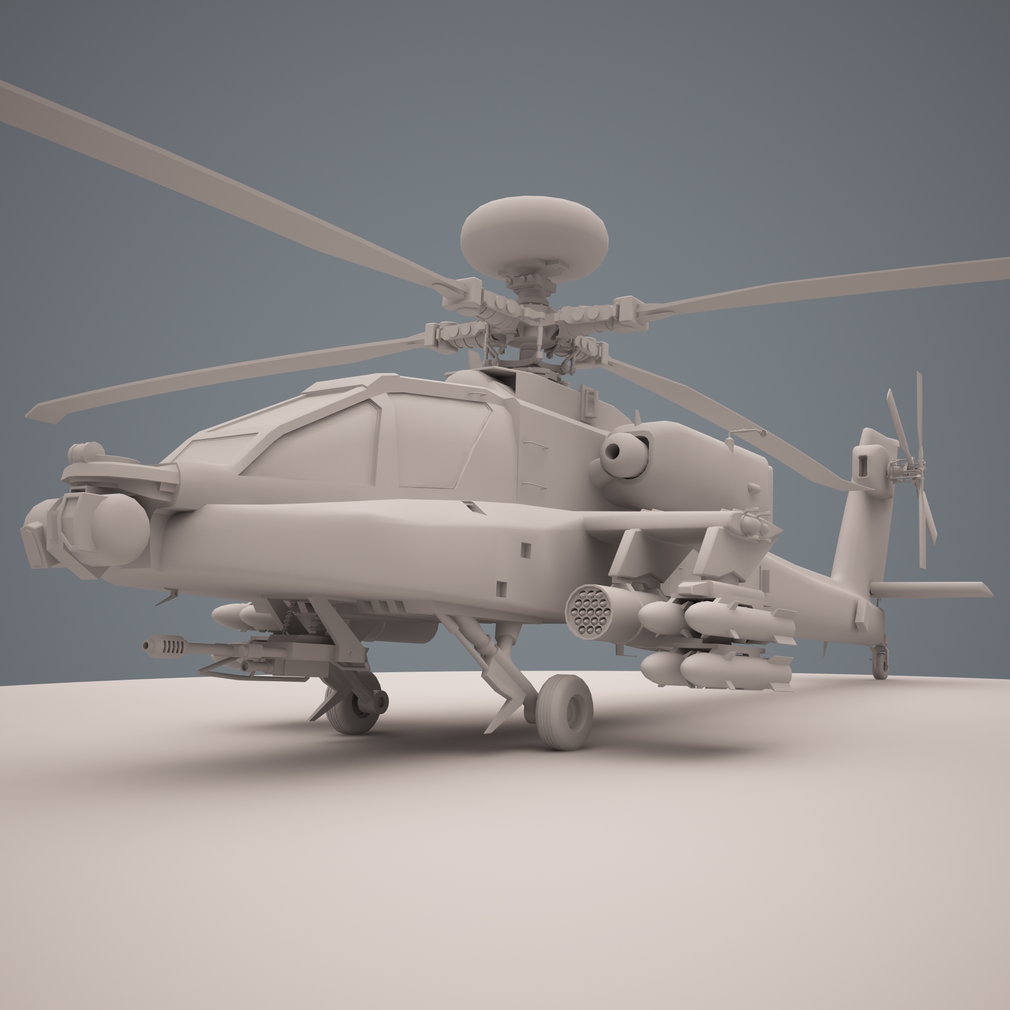 helicopter ah-64 apache 3d obj