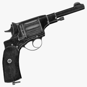 3d revolver nagant m1895 model