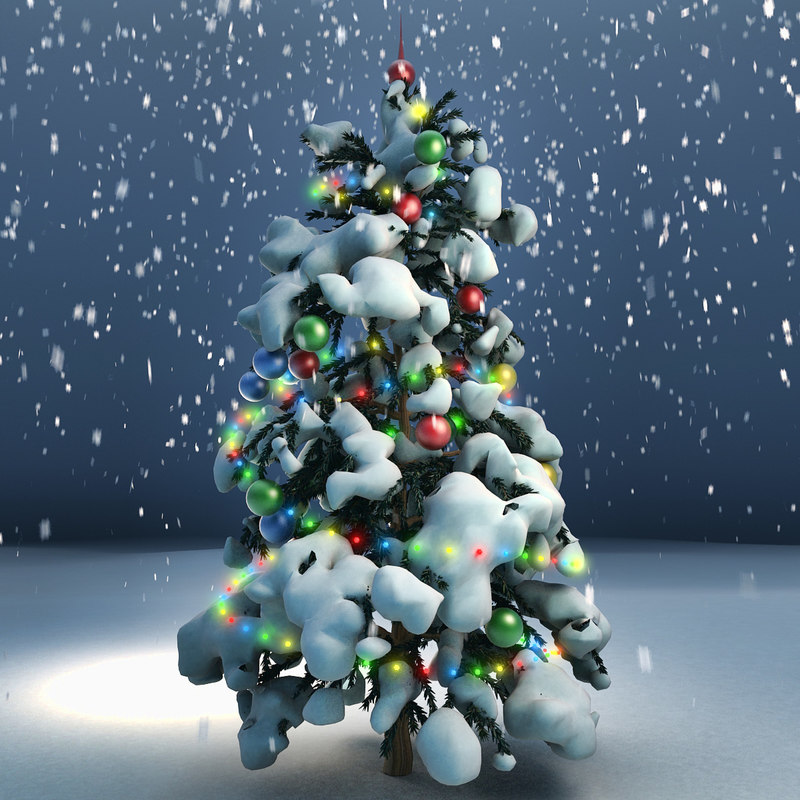 3d model fir tree christmas decorations