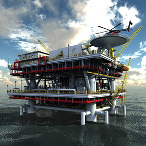 3d model oil rig peak -