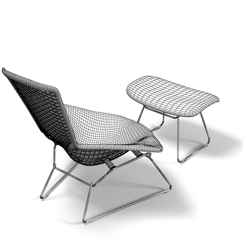 knoll bertoia lounge chair 3d model