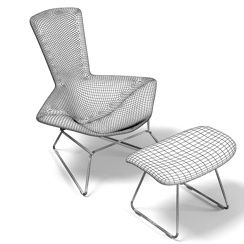 knoll bertoia lounge chair 3d model
