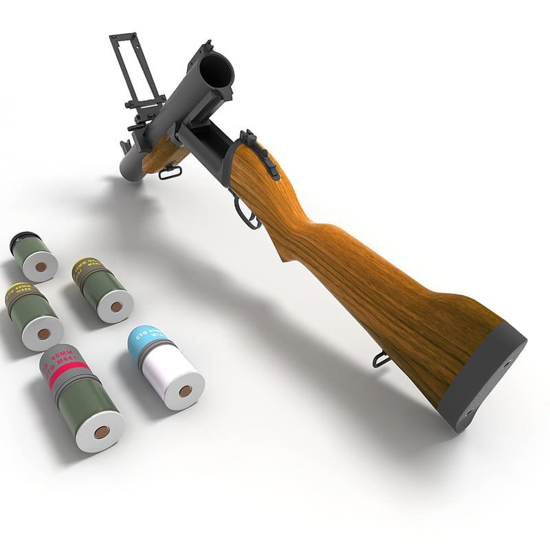 m79榴弹发射器与弹药3d模型