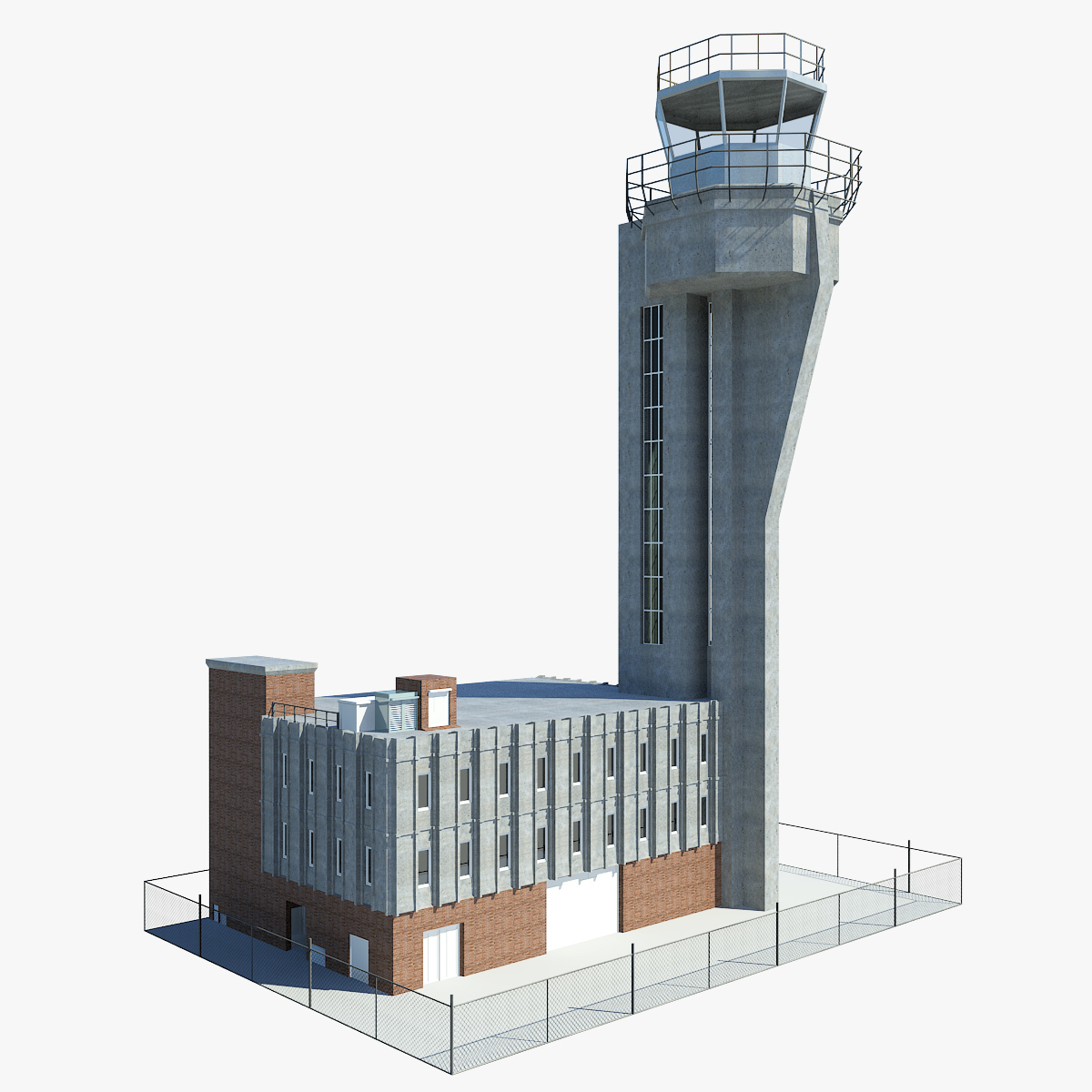 airport control tower 3d obj