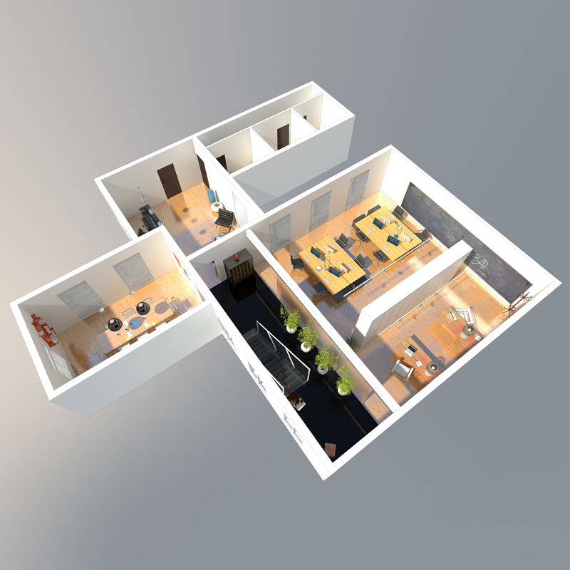 small office interior 3d model