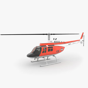 3d model 206 jetranger helicopters