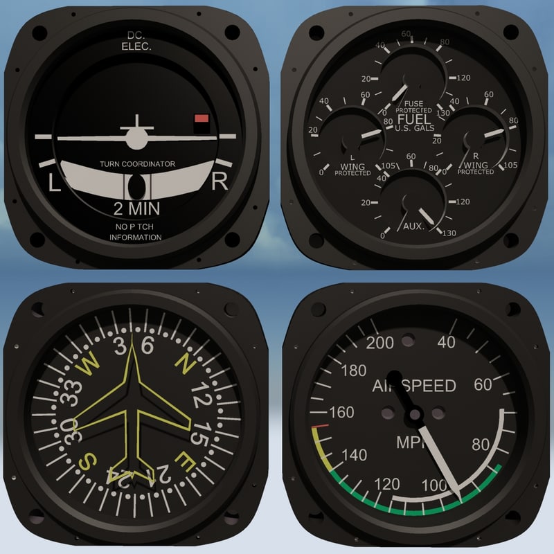 3ds max 4 aircraft instruments set