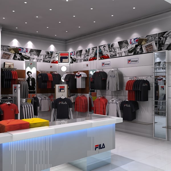3d sports shop interior