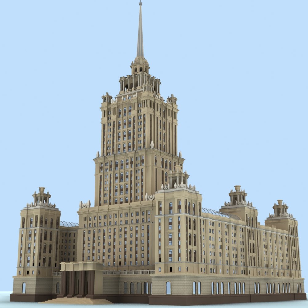 moscow hotel ukraine 3d c4d