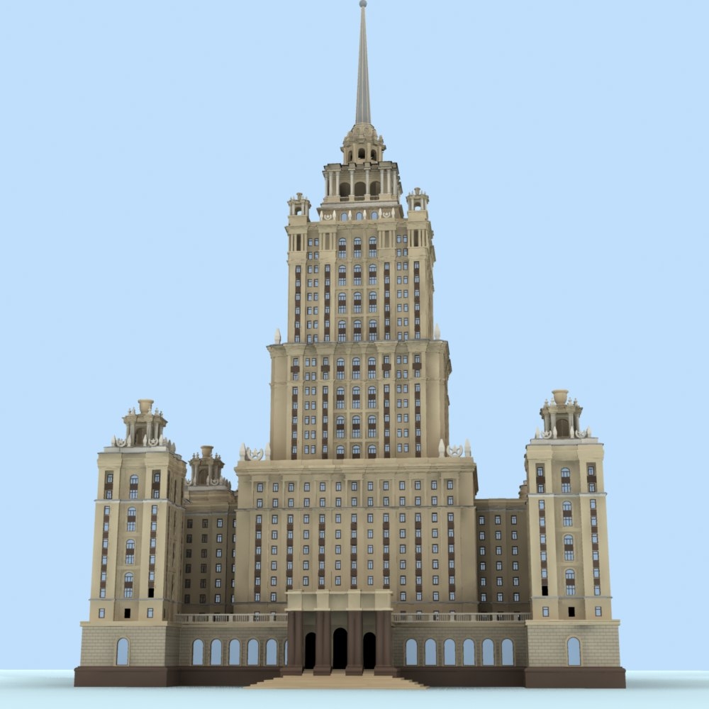 moscow hotel ukraine 3d c4d