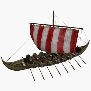 viking ship 3d model